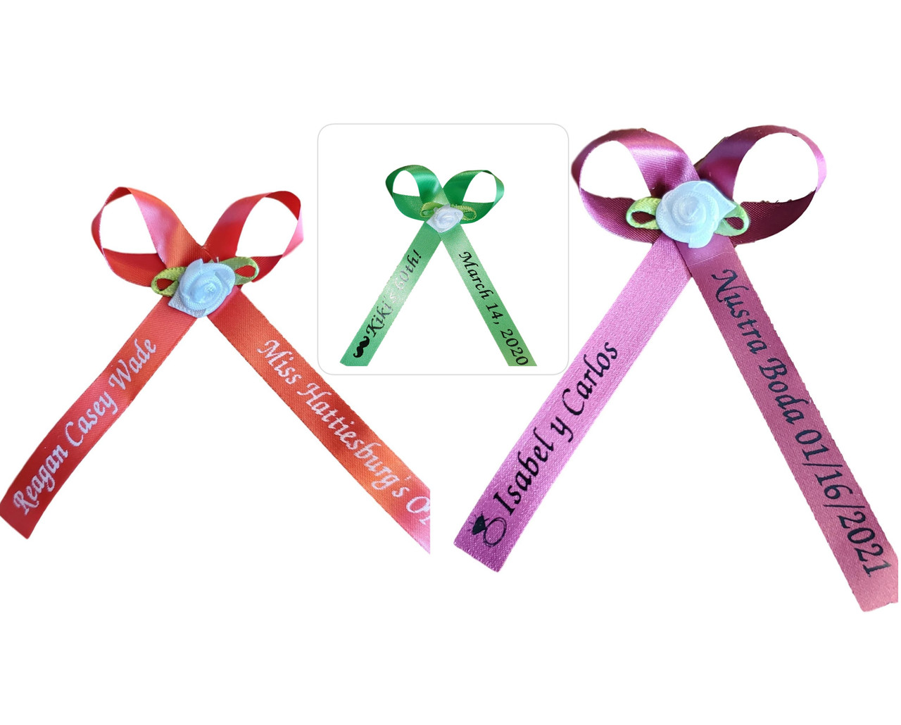 rose decoration for a bridal shower personalized ribbons